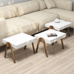 Masa Plianta Roma - Walnut, White - Img 2
