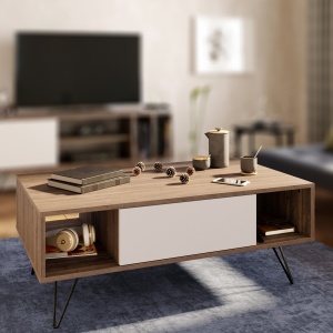 Masuta de cafea Mistico - Walnut, White - Img 1