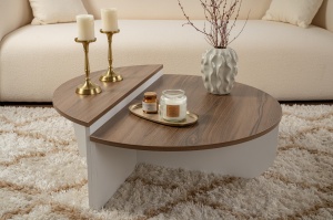 Masuta de cafea Orion - Walnut, White - Img 1