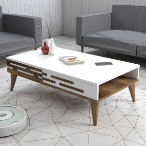 Masuta de cafea Valensiya - Walnut, White - Img 1