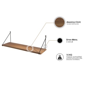 Raft perete Armoni - Walnut - Img 3