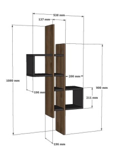Raft perete Emse - Sapphire Oak, White - Img 5