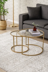 Set de masa pentru cafea Gold-Transparent-60-42 - Img 2