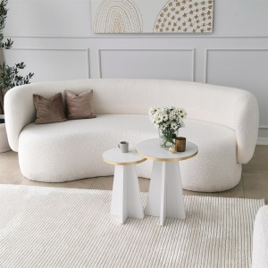 Set de masa pentru cafea Mushroom 2 - Gold, White - Img 1