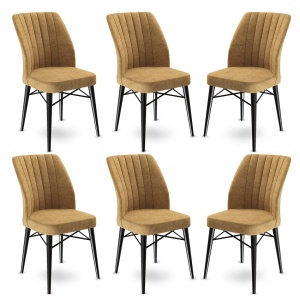 Set Scaune (6 Bucati) Flex - Cappuccino, Black - Img 1