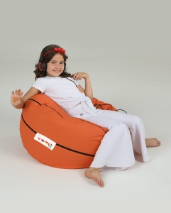 Bean Bag Basketball Kids Pouf - Tile Red - Img 2