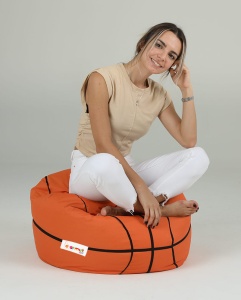 Bean Bag Basketball Kids Pouf - Tile Red - Img 6