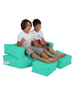 Bean Bag Kids Double Seat Pouf - Turquoise - Img 3