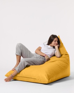 Bean Bag Pyramid Big Bed Pouf - Yellow - Img 2