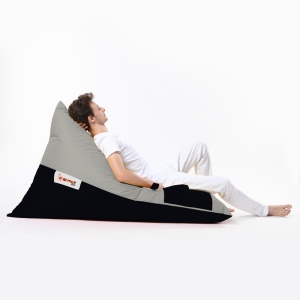 Bean Bag Pyramid Large Double Color Bed Pouf - Fume - Img 3