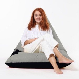 Bean Bag Pyramid Large Double Color Bed Pouf - Fume - Img 5