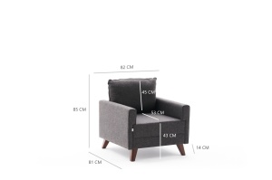 Canapea Bella Armchair - Anthracite - Img 7