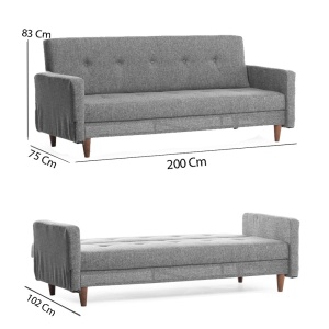 Canapea Extensibila Hiko - Light Grey - Img 6
