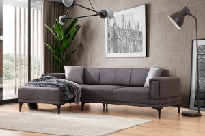 Canapea Extensibila Horizon Left - Dark Grey - Img 1