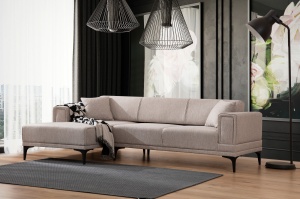 Canapea Extensibila Horizon Left - Light Brown - Img 1