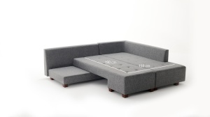 Canapea Extensibila Manama Corner Sofa Bed Right - Grey - Img 8