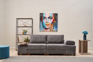 Canapea Extensibila Perenna Chenille - Grey - Img 1