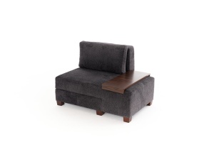 Canapea Extensibila Perenna Chenille Right - Anthracite - Img 5