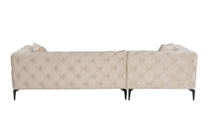 Canapea pe colț Como Eco Left - Beige, Black - Img 5