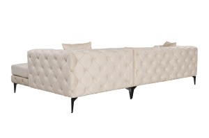 Canapea pe colț Como Eco Right - Beige, Black - Img 6