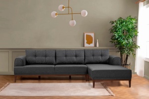 Canapea pe colț Vina Corner - Anthracite Walnut - Img 2