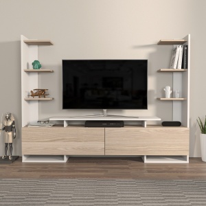 Comoda TV Ava - White, Oak - Img 1
