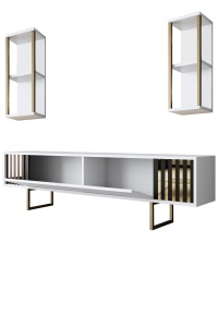 Comoda TV Gold Line - White, Black - Img 8