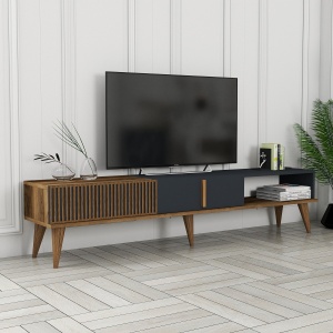 Comoda TV Milan Alt - Walnut, Anthracite - Img 2