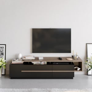 Comoda TV Pia - Black, Walnut - Img 2