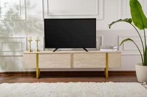 Comoda TV Serenity - Travertine, Gold - Img 2
