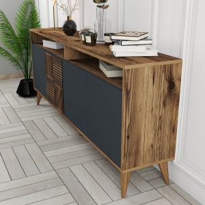 Consolă Milan - Walnut, Anthracite - Img 4