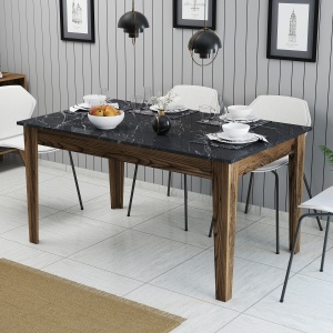 Masa Milan 518 - Walnut, Black - Img 1
