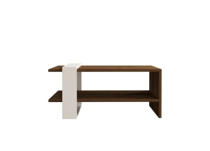 Masuta de cafea Gaye - Walnut, White - Img 5