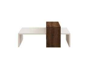 Masuta de cafea Glow - White, Walnut - Img 5