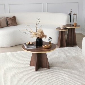 Masuta de cafea Mushroom - Gold, Walnut v2 - Img 4