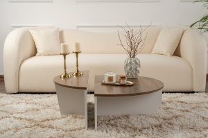 Masuta de cafea Orion - Walnut, White - Img 3