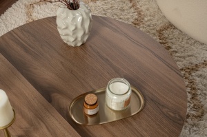 Masuta de cafea Orion - Walnut, White - Img 5