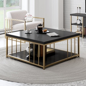 Masuta de cafea Zenn - Anthracite, Gold - Img 3