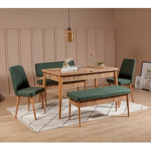 Set masa extensibila si scaune (5 piese) Vina Atlantic Green - Img 1