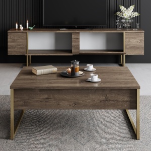 Set mobilier Luxe Set - Walnut, Gold - Img 3