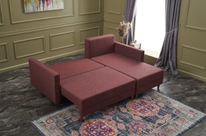 Canapea Extensibila Aydam Right - Claret Red - Img 4