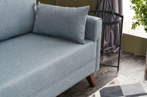 Canapea Extensibila Bella Soft Yataklı Üçlü Koltuk - Blue - Img 4