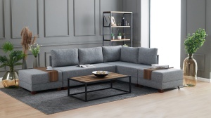 Canapea Extensibila Fly Corner Sofa Bed Right- Grey - Img 1