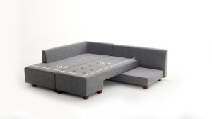 Canapea Extensibila Manama Corner Sofa Bed Left - Grey - Img 8