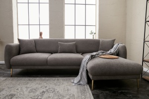 Canapea Extensibila Simena Right - Grey - Img 1