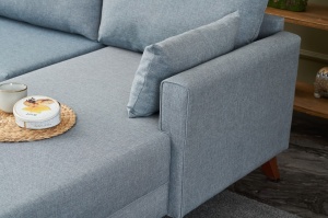 Canapea pe colț Bella Soft Köşe Koltuk Right - Blue - Img 3