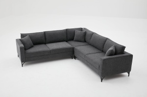 Canapea pe colț Berlin - Anthracite, Black - Img 4