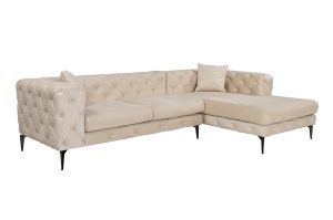 Canapea pe colț Como Eco Right - Beige, Black - Img 3
