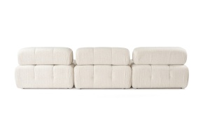 Canapea pe colț Doblo 3 Locuri with Pouffe ( L1-O1-1R-Pouffe) - Cream - Img 4
