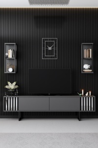Comoda TV Chrome Line - Anthracite, Black - Img 2